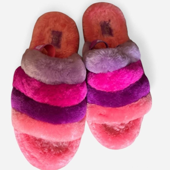 Kids UGG Multicolor Fluff Yeah Slides - Picture 3 of 4